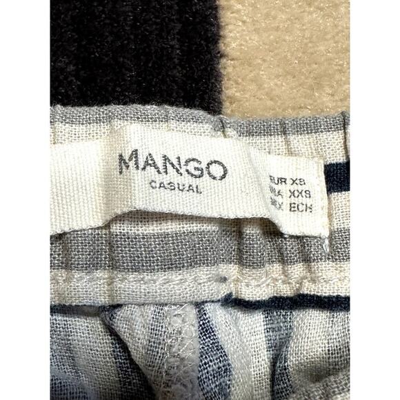Mango Cream Navy Gray Stripe Lightweight Pants Women's Size XXS - Picture 5 of 6